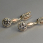 Срібні сережки з золотими пластинками