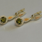 Срібні сережки з золотими пластинками