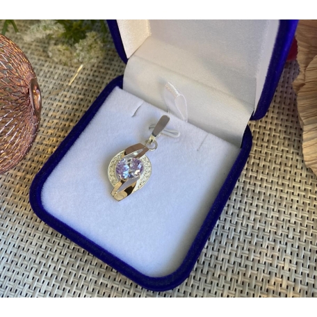 Серебряная подвеска с золотими вставками