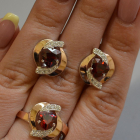 Серебряный набор кольцо и серьги