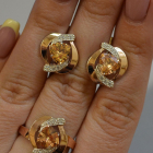 Серебряный набор кольцо и серьги