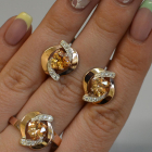 Серебряный набор кольцо и серьги