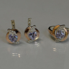 Серебряный набор кольцо и серьги