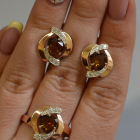 Серебряный набор кольцо и серьги