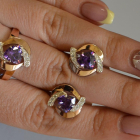 Серебряный набор кольцо и серьги