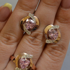 Серебряный набор кольцо и серьги