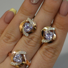 Серебряный набор кольцо и серьги