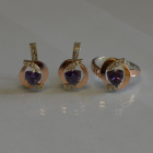 Серебряный набор кольцо и серьги