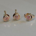 Серебряный набор кольцо и серьги