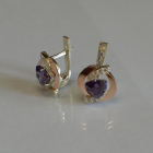 Срібні сережки з накладками золота