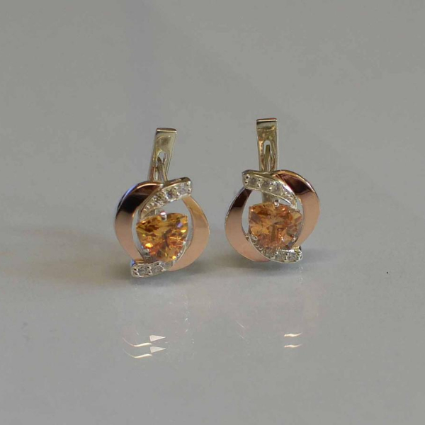 Срібні сережки з накладками золота