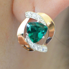 Срібні сережки з накладками золота