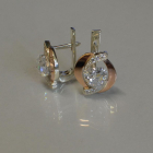 Срібні сережки з накладками золота