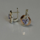 Срібні сережки з накладками золота