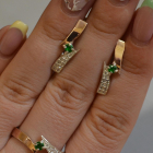 Срібний набір з накладками золота