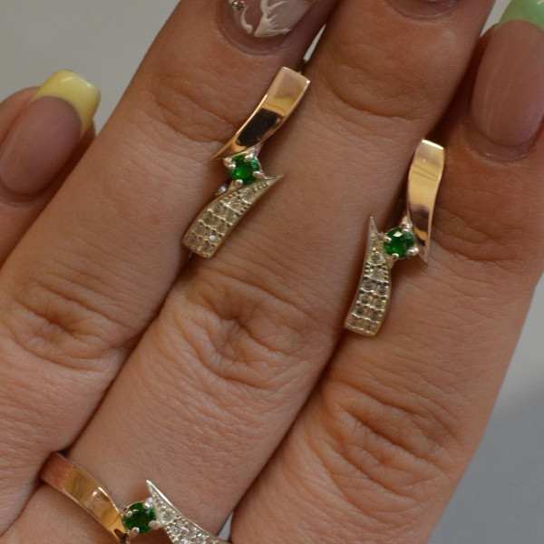 Срібний набір з накладками золота