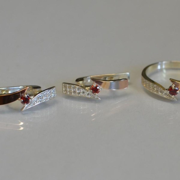 Срібний набір з накладками золота