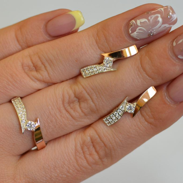 Срібний набір з накладками золота