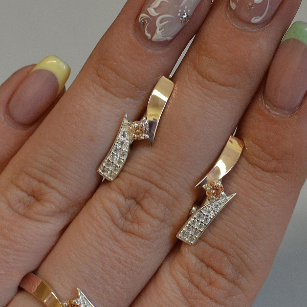 Срібний набір з накладками золота