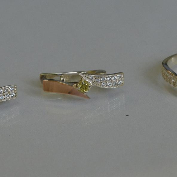 Срібний набір з накладками золота