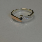 Срібна каблучка з накладкой золота