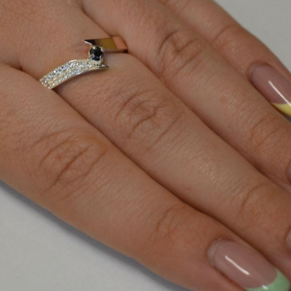 Срібна каблучка з накладкой золота