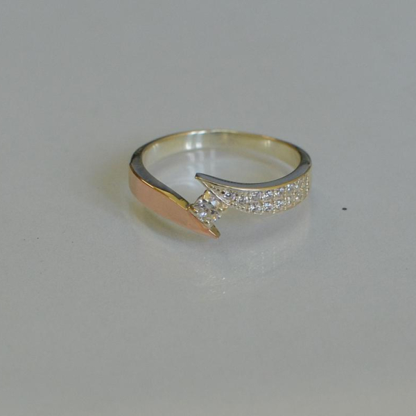 Срібна каблучка з накладкой золота