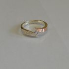 Срібна каблучка з накладкой золота