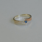 Срібна каблучка з накладкой золота