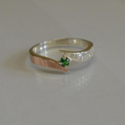 Срібна каблучка з накладкой золота