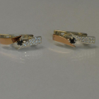 Серьги серебряные с накладками золота