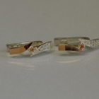 Серьги серебряные с накладками золота