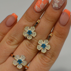 Набір срібний з золотими пластинами