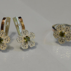 Набір срібний з золотими пластинами