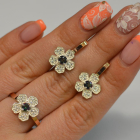 Набір срібний з золотими пластинами