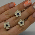 Набір срібний з золотими пластинами