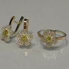 Набір срібний з золотими пластинами