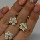 Набір срібний з золотими пластинами