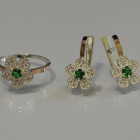 Набір срібний з золотими пластинами