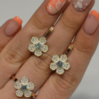 Набір срібний з золотими пластинами