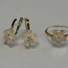 Набір срібний з золотими пластинами