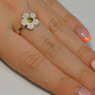 Каблучка срібна з золотими пластинами