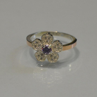 Каблучка срібна з золотими пластинами