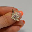 Каблучка срібна з золотими пластинами