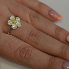 Каблучка срібна з золотими пластинами