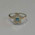 Каблучка срібна з золотими пластинами