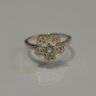 Каблучка срібна з золотими пластинами