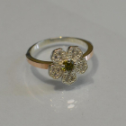 Каблучка срібна з золотими пластинами