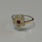 Каблучка срібна з золотими пластинами