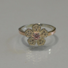 Каблучка срібна з золотими пластинами